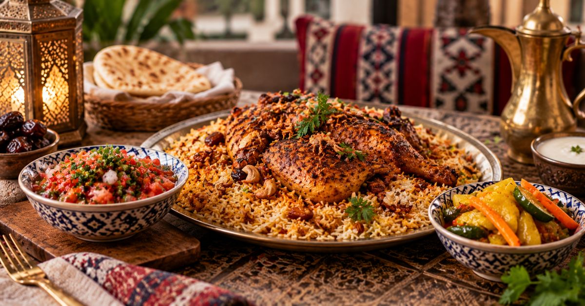 Arabic Salsa Meets Penang Achar on Tarboush’s Mandi Plate